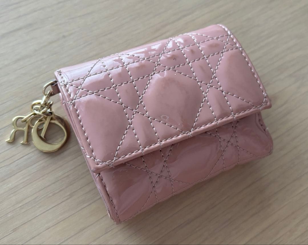 Christian Dior ディオール 三つ折り財布 ピンク