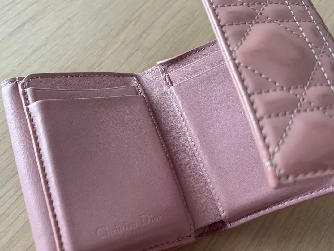 Christian Dior ディオール 三つ折り財布 ピンク