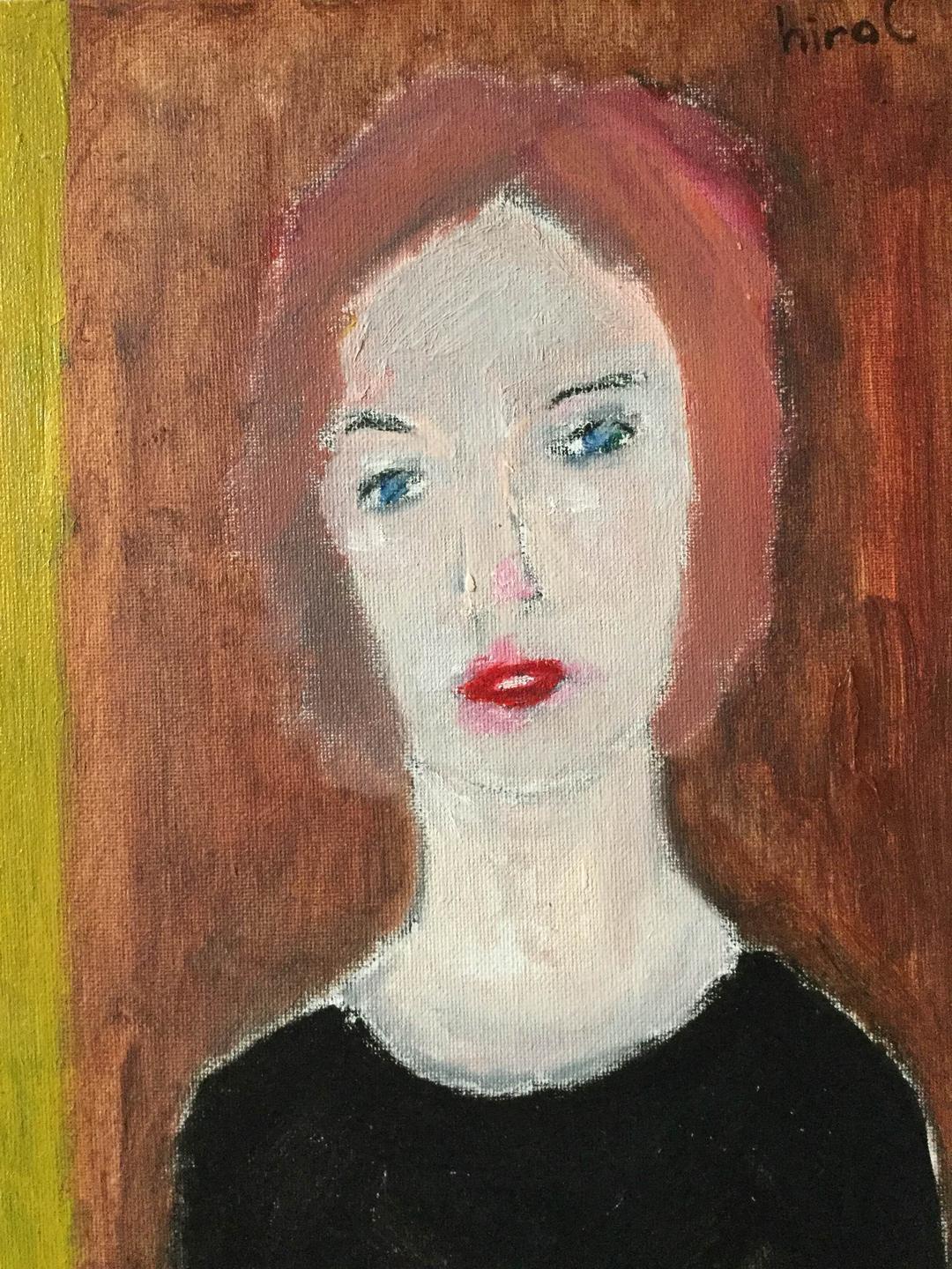 アーチスト Hiro C オリジナル ほほえみ 油彩画 F4号