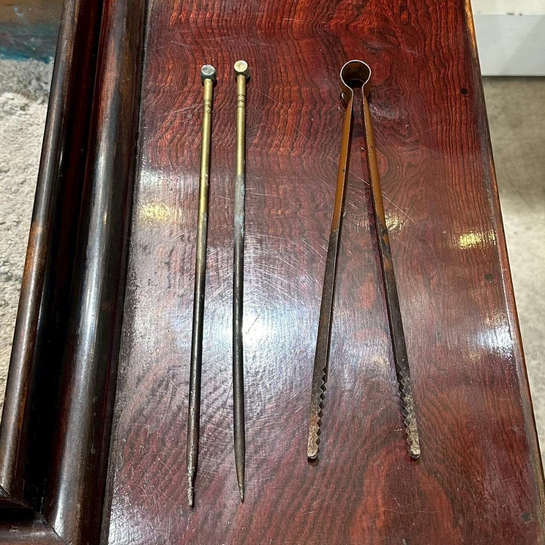 8Φ 江戸長火鉢 関東火鉢 囲炉裏 五徳 小民具 古道具 幅76㎝ 昭和レトロ