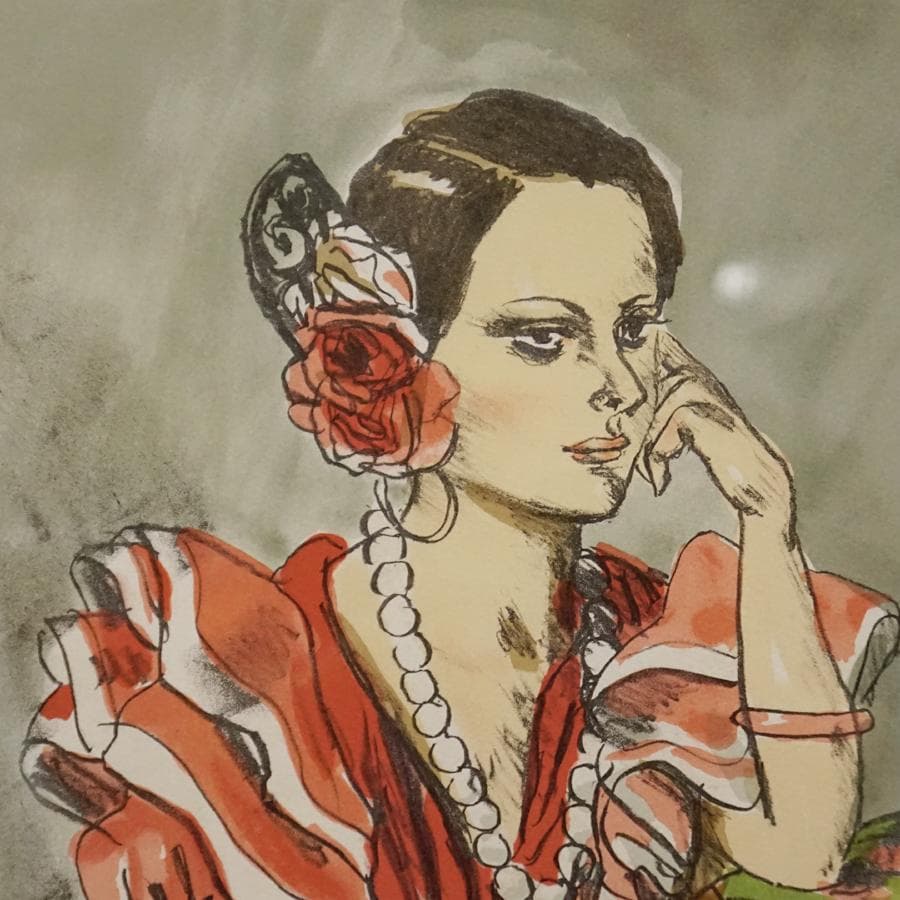 田村孝之助『踊娘』135/150 リトグラフ 絵画 美術 芸術 額装 美術品