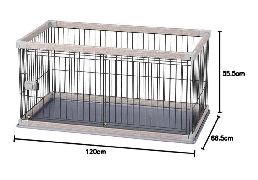 アイリスオーヤマ犬 ウッディサークル ロータイプ アッシュグレー