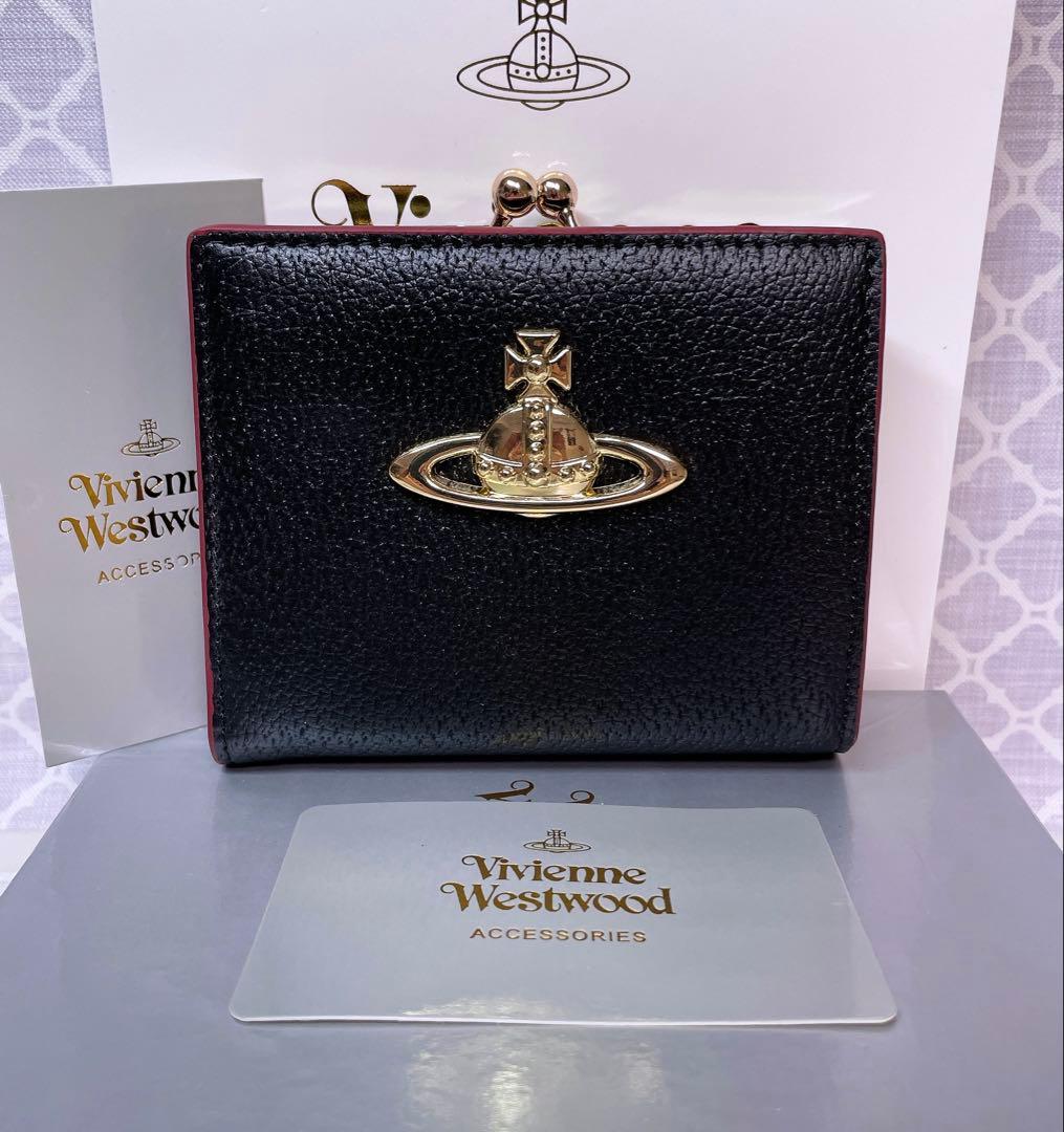 【最新☆ショッパー付】高級感 ヴィヴィアン・ウエストウッド 折財布 ブラック