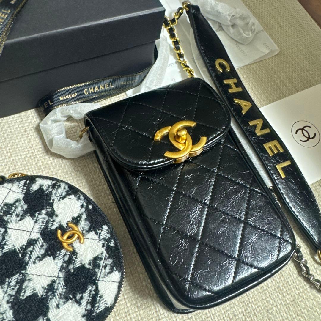 非売品 シャネル ノベルティ スマホポーチ ミニバッグ 斜め掛け