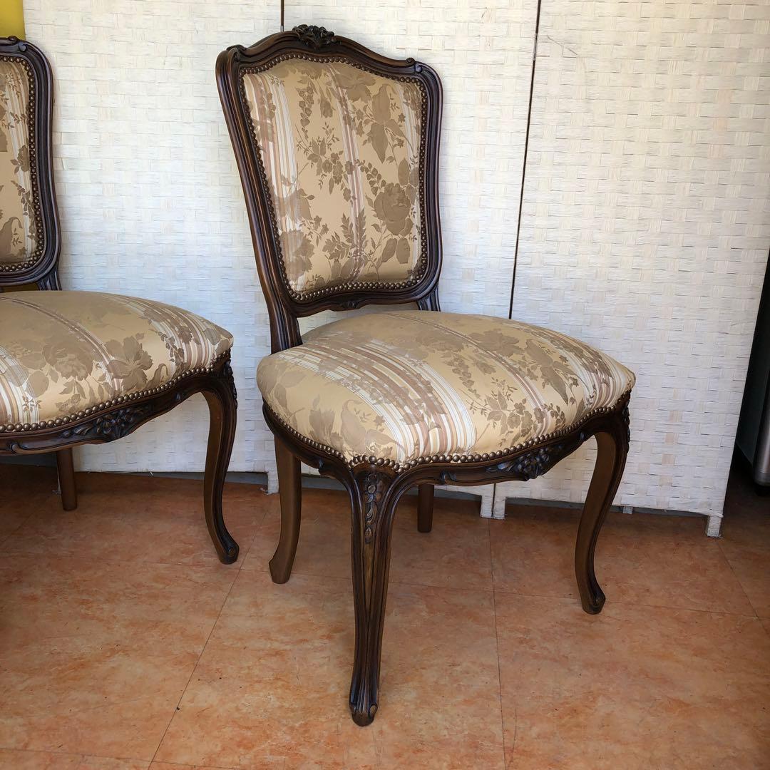 あ1 domani ドマーニ 椅子 カリモク ルイ15世 猫脚 アンティーク2脚