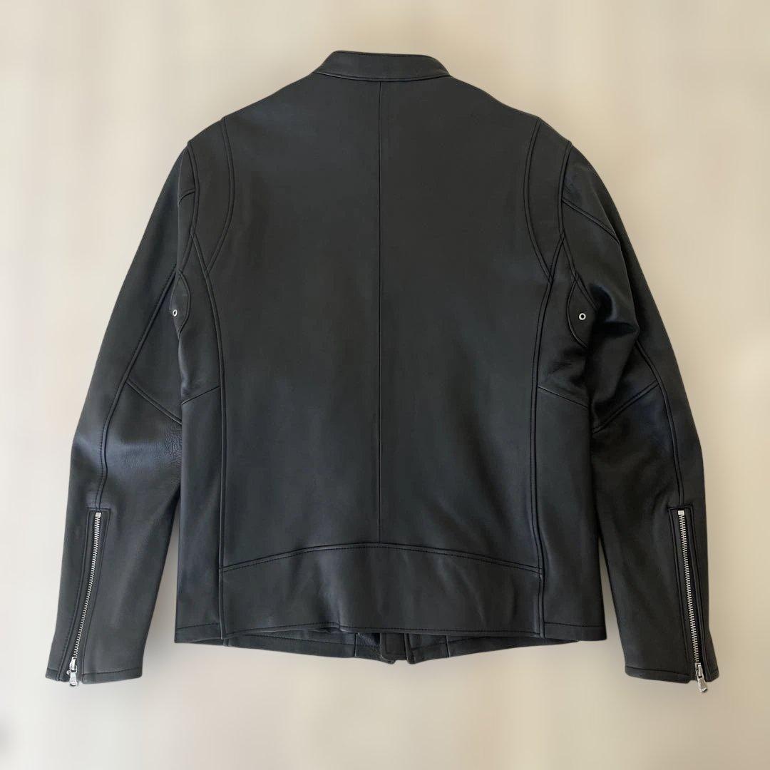 極美品 BEAUTY&YOUTH シングルレザー ライダース L ブラック