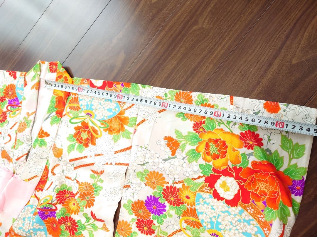 着物　女の子　5歳　7歳　七五三　単衣