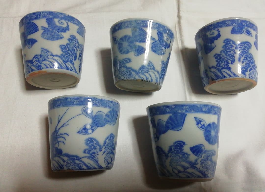 ぎょかい図蕎麦猪口　五客