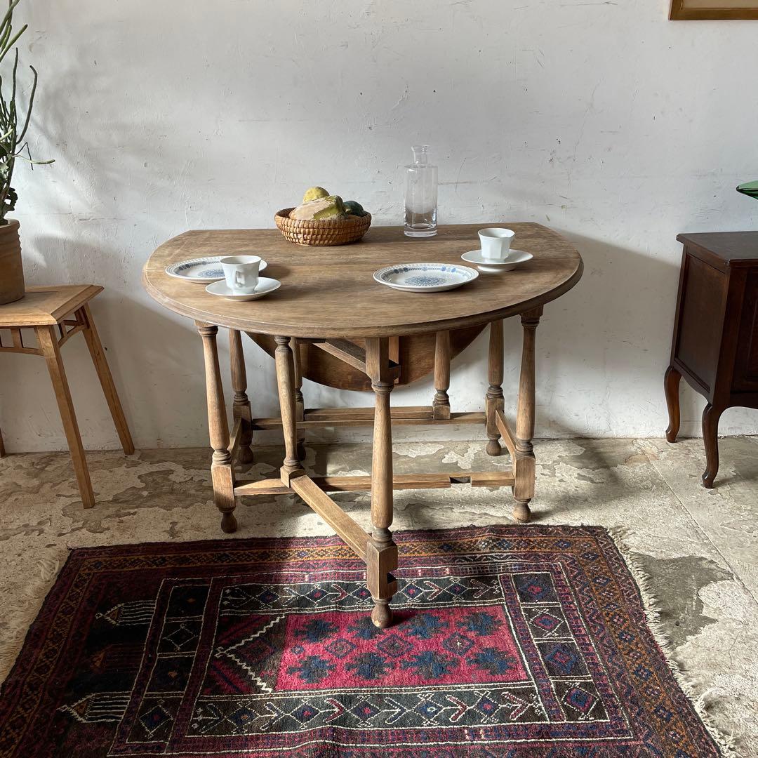 ビンテージ　ゲートレッグテーブル ドロップリーフテーブル 剥離