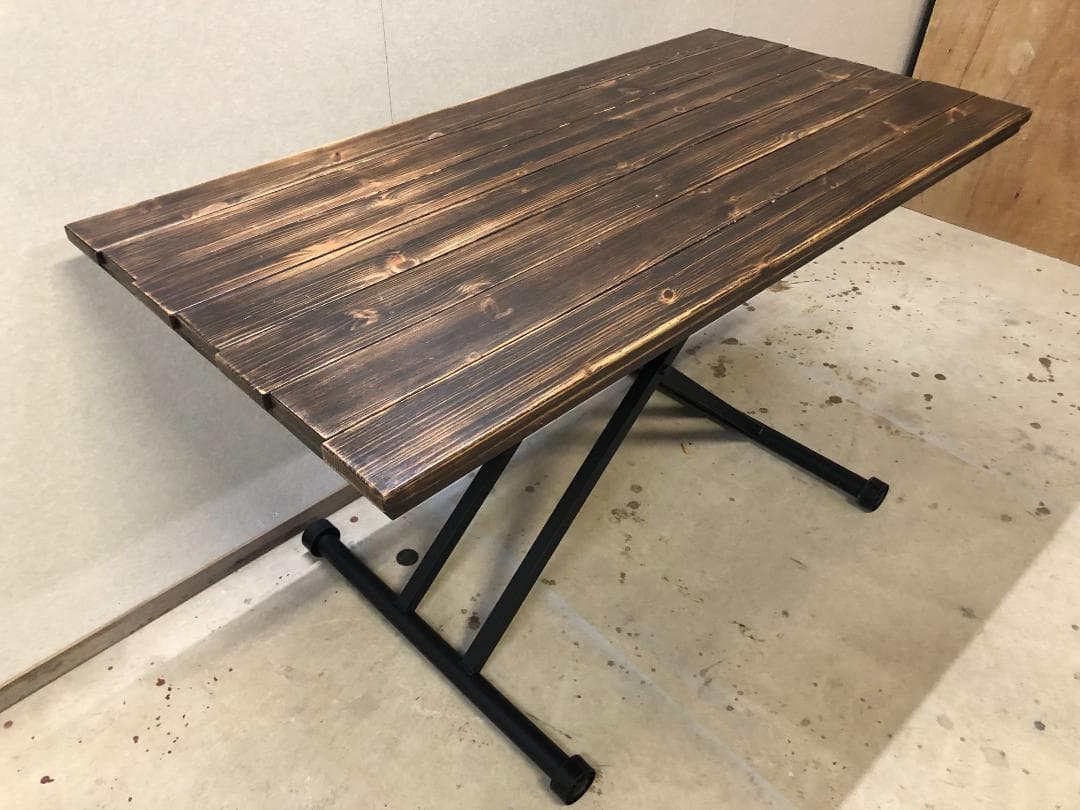 ヴィンテージ風　昇降式テーブル　ダイニングテーブル　0912-3