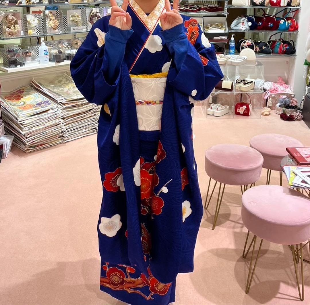 【zaruba】着物 振袖 フルセット 青 成人式