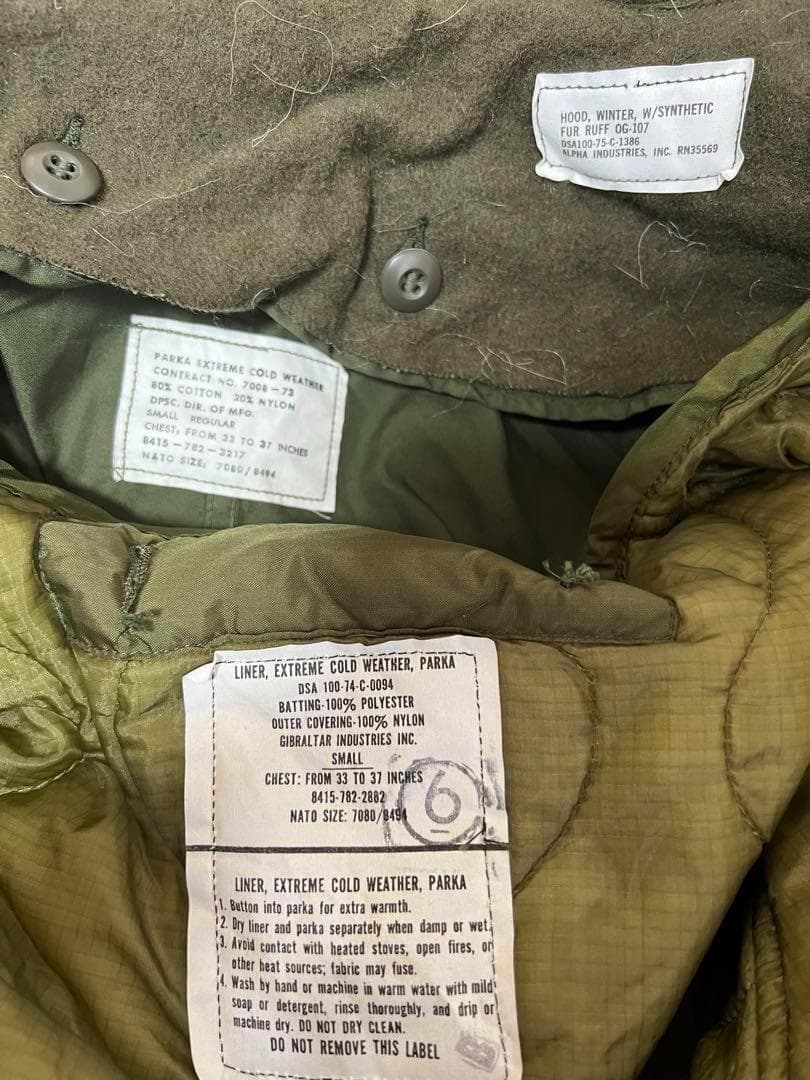 米軍 実物 M-65 パーカー S