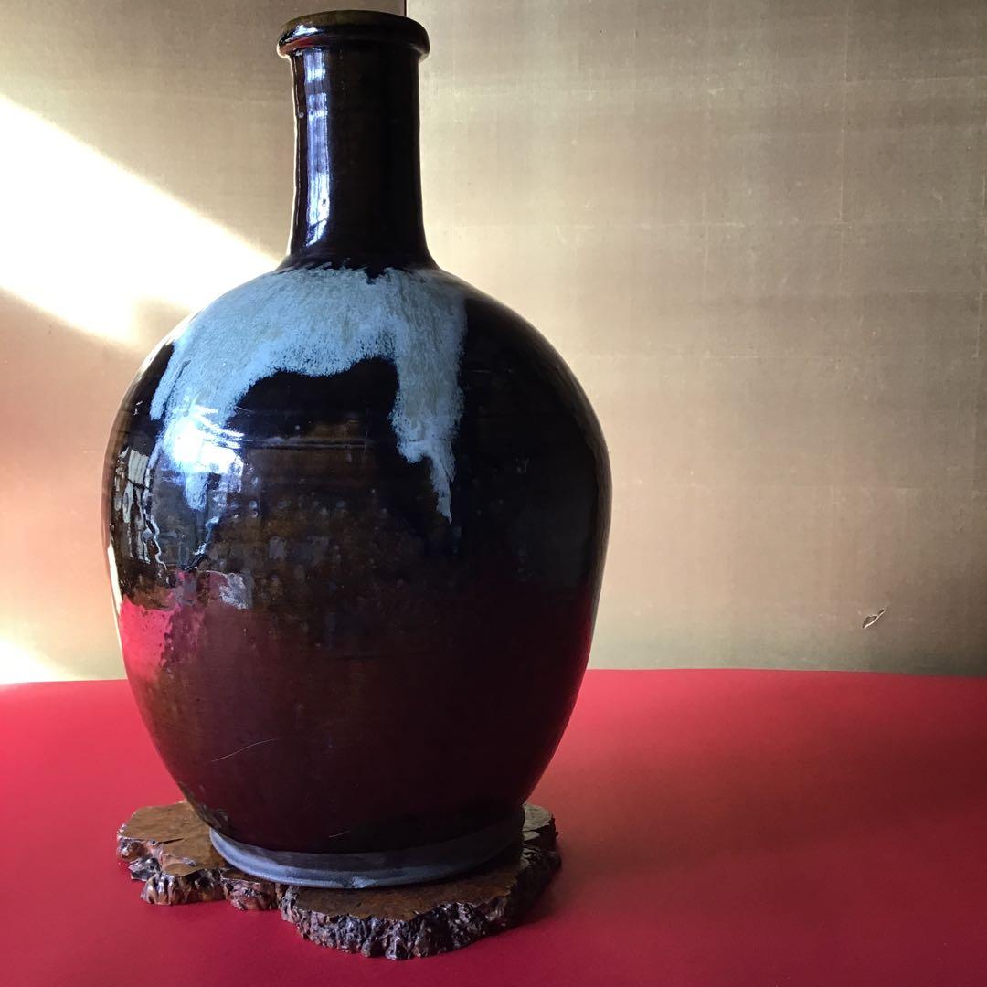 信州の文化財　幻の焼き物　入道焼大徳利　高さ46㎝　江戸時代
