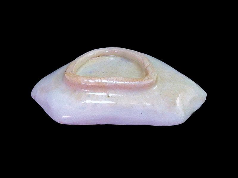 古伊万里　染付　型刷印判　幾何学文様　富士型変形皿　豆皿　F140AS-fbtc