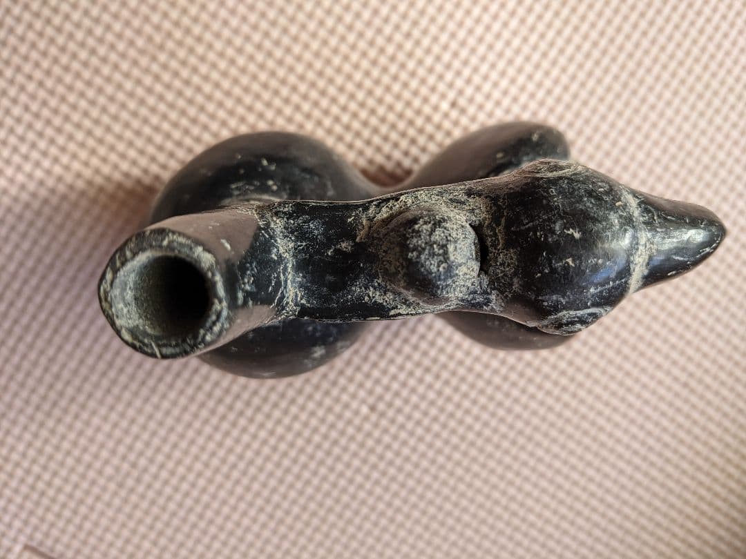 ♦鳥形 黒陶器 発掘品 出土品 祭器 南米 アンティーク 骨董品 コレクション