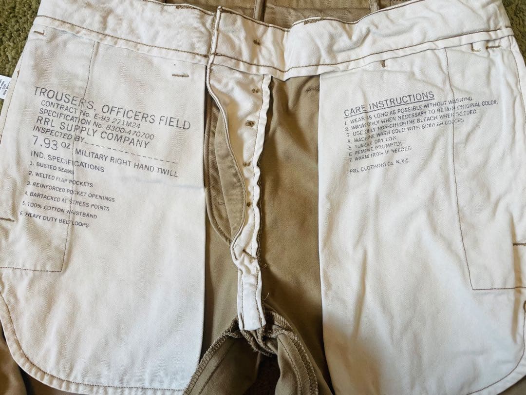 ダブルアールエル ラルフローレン RRL オフィサーズ トラウザーズ チノパン