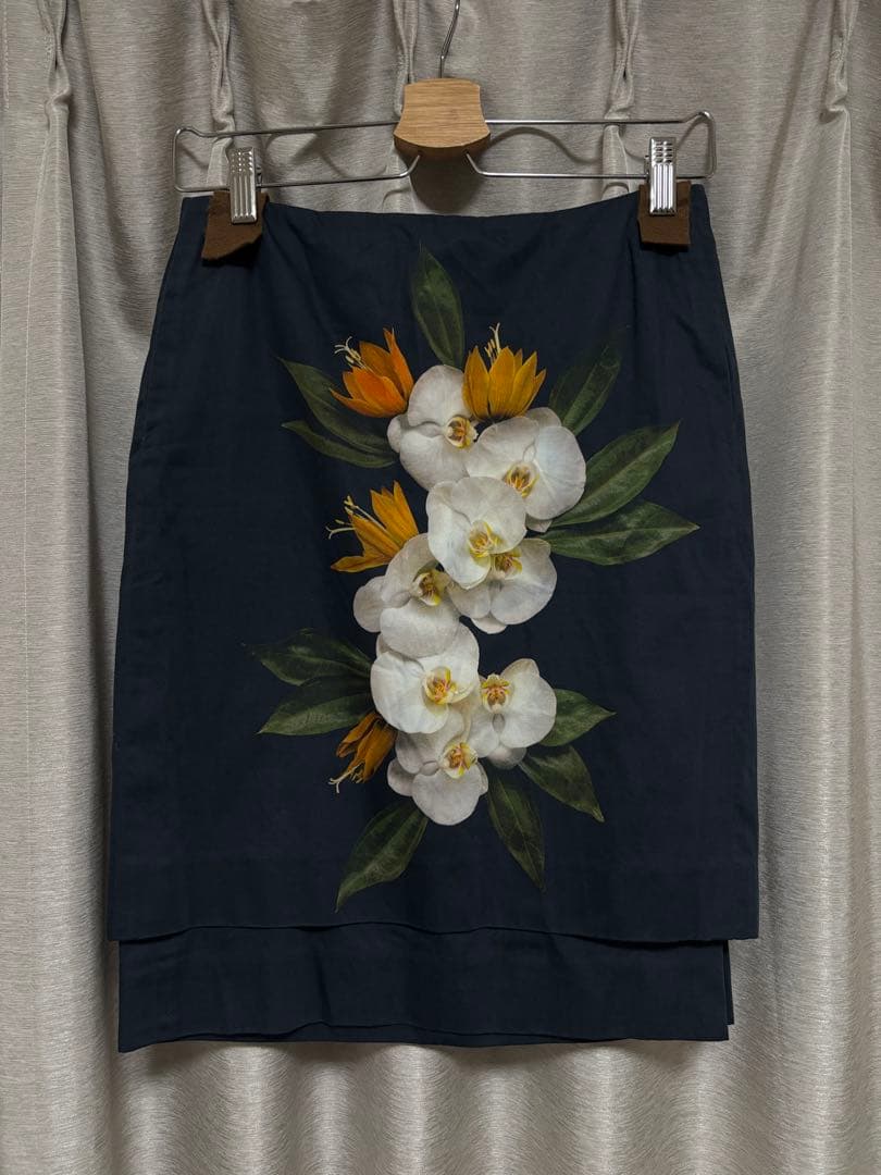 ドリスヴァンノッテン 膝丈　スカート　胡蝶蘭