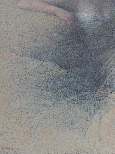 松沢茂雄、【渚の女】、希少な大判額装用画集より、美品、日本人画家