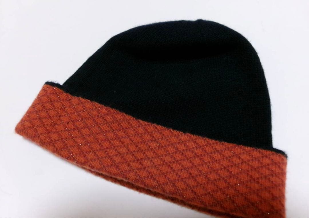 美品　シャネル　CHANEL ココマーク カシミヤ混 ビーニー　ニット帽　帽子