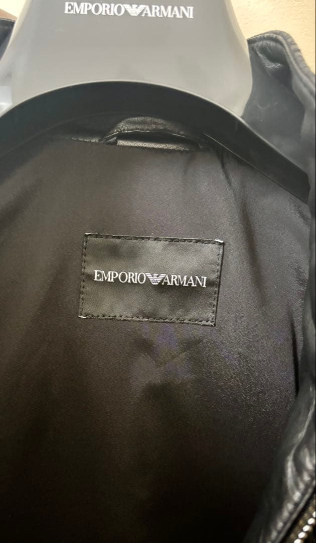 週末セール！エンポリオアルマーニ 希少 シングルライダースジャケット 黒