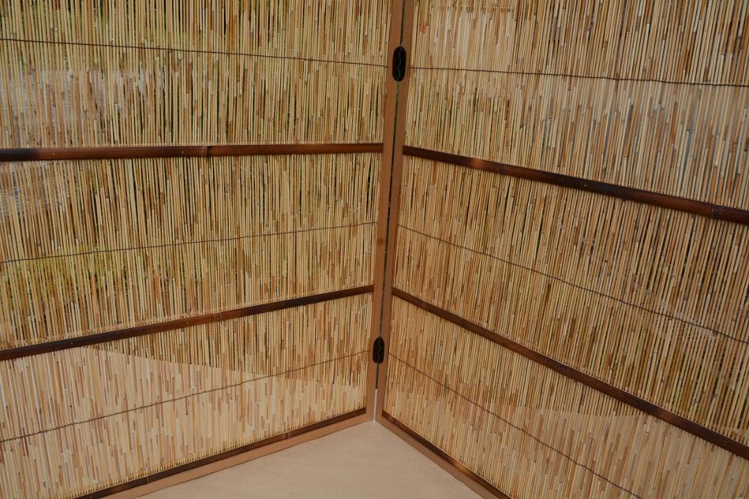 茶道具　花寄席屛風　 二枚折　中古品　美品　送料込み