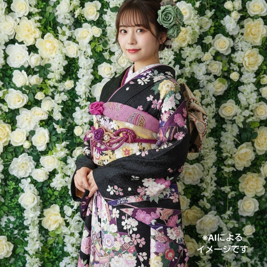 sadakou03様　307.高級感！振袖7点セット　正絹　フルセット　成人式