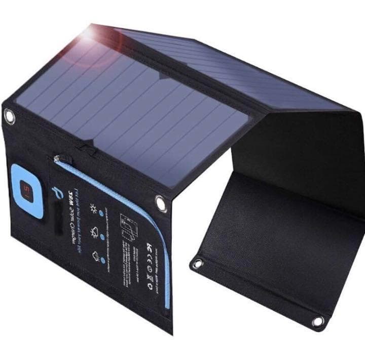 ❤電流チェッカー付❣高効率ソーラーパネルを４枚搭載♪❤28Wソーラーパネル