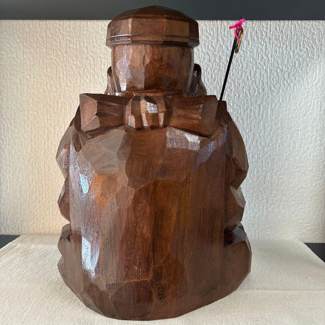 【縁起物】　二福神　恵比寿様　大黒天様　木製　木彫