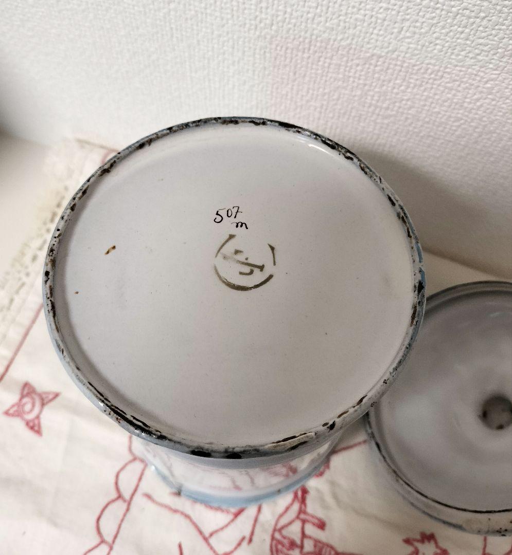 フランス JAPY ジャピー ホーロー キャニスター パンジー柄 アンティーク