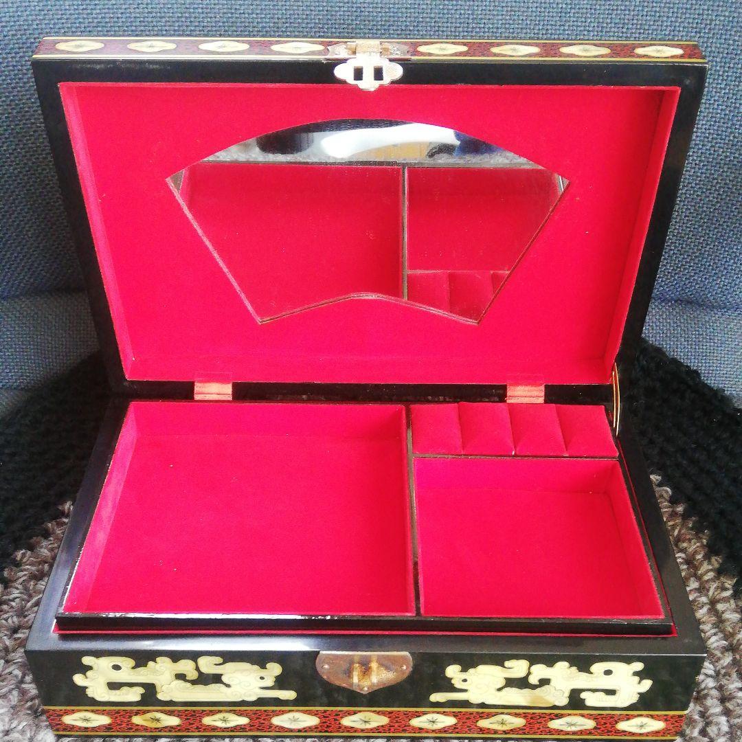 最終値下げ　中国骨董【新品未使用】中国名貴漆器　唐物二段化粧箱