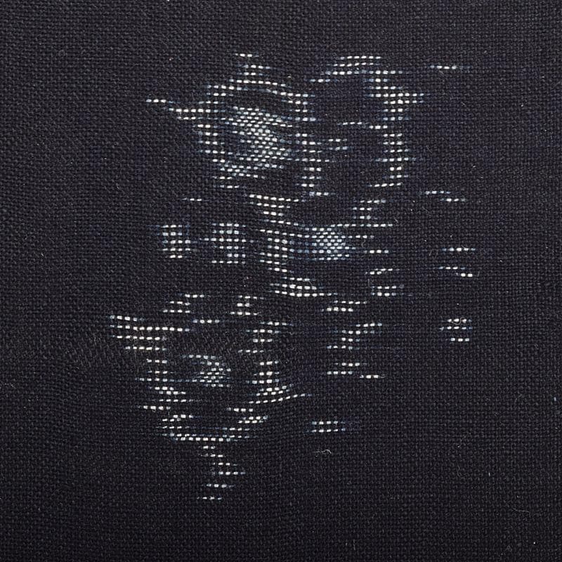 人間国宝　松枝玉記　藍染　久留米絣　綿織物　月兎　馬　額装　2点　CR7561B