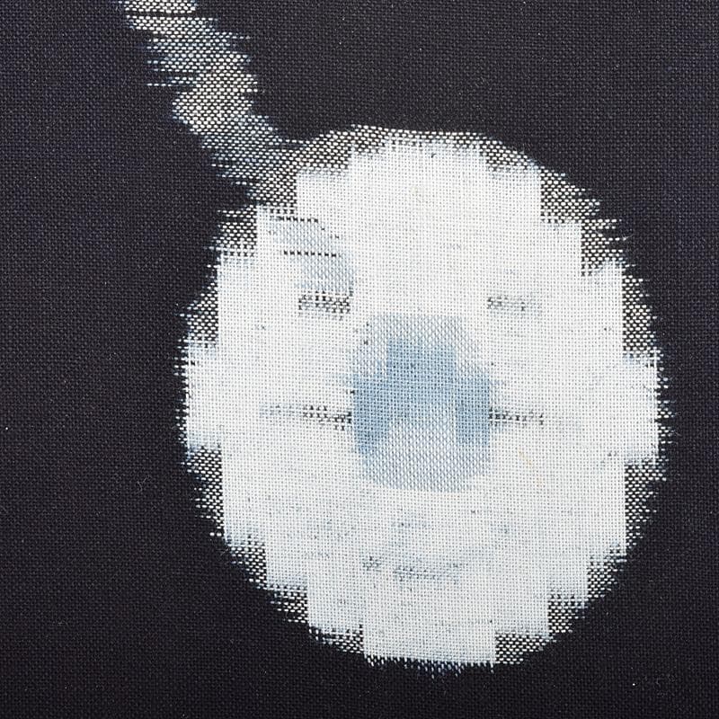 人間国宝　松枝玉記　藍染　久留米絣　綿織物　月兎　馬　額装　2点　CR7561B