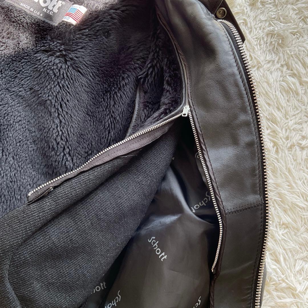 人気✨schott 641 レザージャケット　シングルライダース　牛革　40 黒
