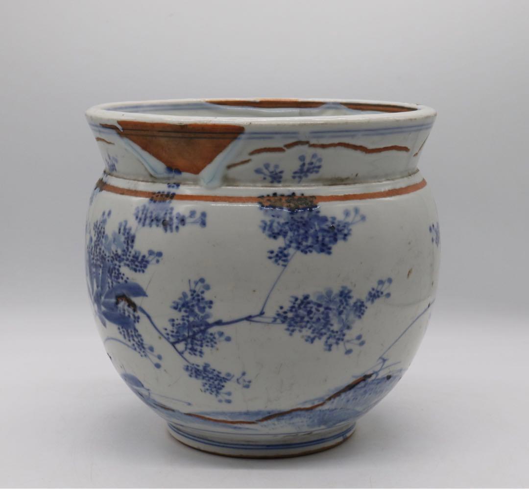 岐No58 染付　香炉　送料込み0504