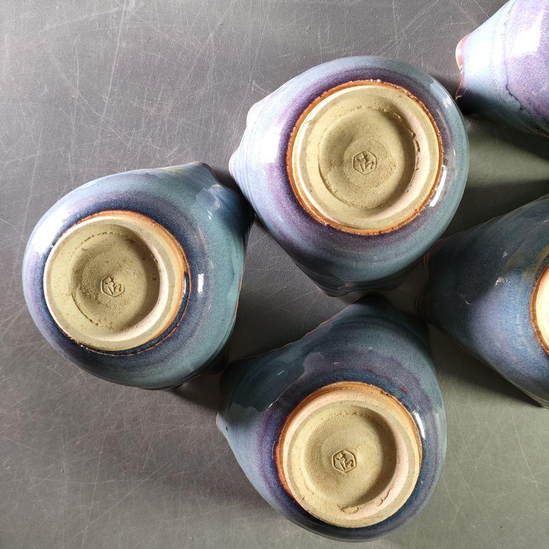 A884-6/清水六兵衛 造/紫翠釉向付/5客/盛鉢/飾皿/小鉢/