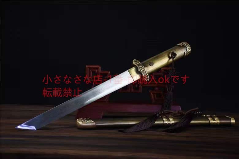 短冊模様鋼純銅装唐刀  武具 刀装具 日本刀 唐剣  模造刀·模擬刀  居合刀