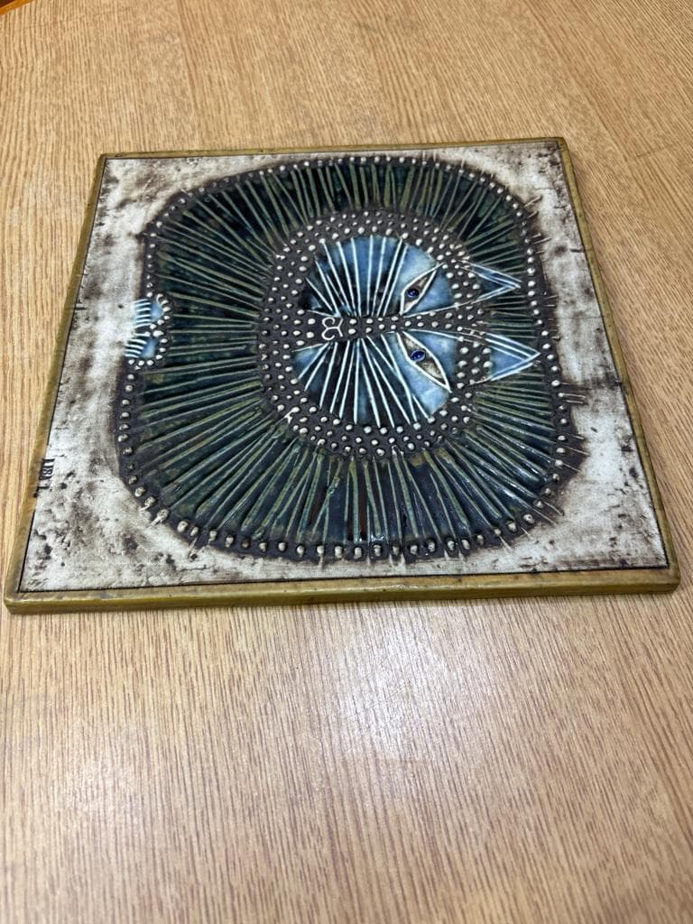 希少 Lisa Larsonリサ ラーソン UNIK Katt 猫 ブルー 陶版