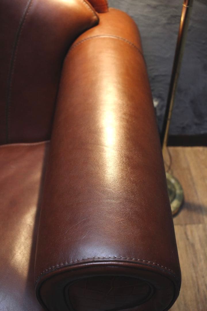 首都圏送無料〜BASTEXイタリア　アンティーク　超一流　ソファ 総本革＋ワニ革