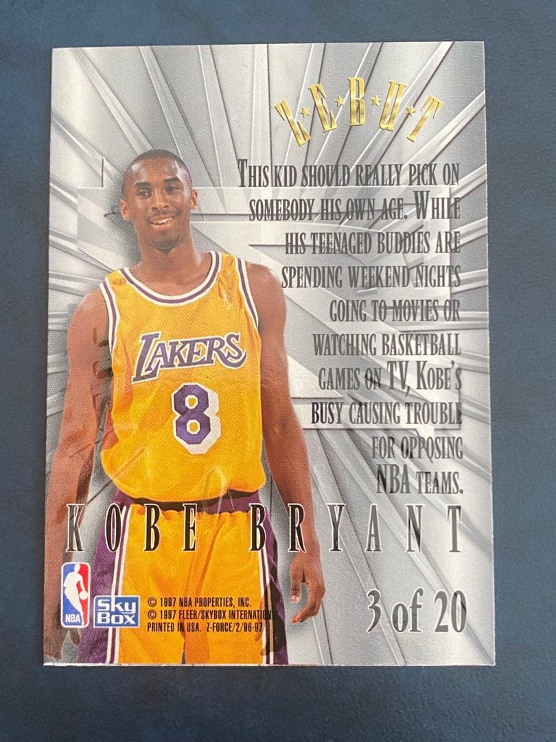 その他 1996 Skybox Z-Force Zebut Kobe #3 RC