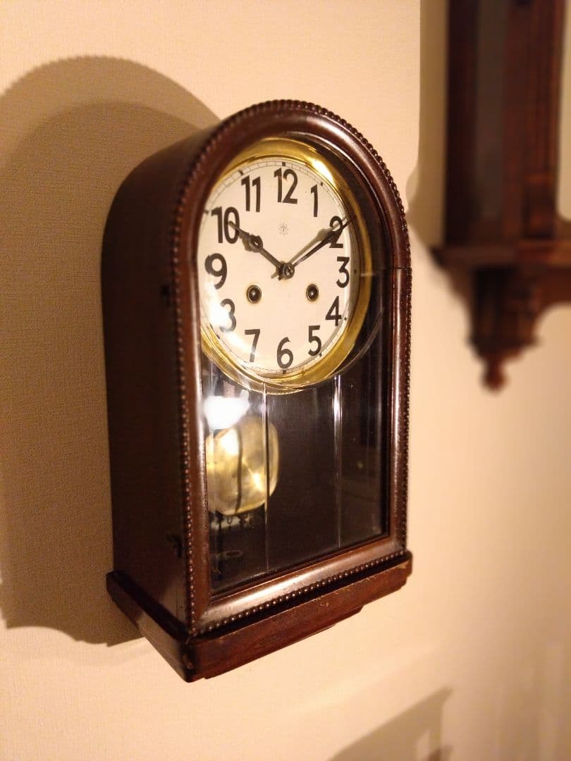 柱時計　ユンハンス　R型　琺瑯　ゼンマイ　昭和レトロ　アンティーク　精工舎