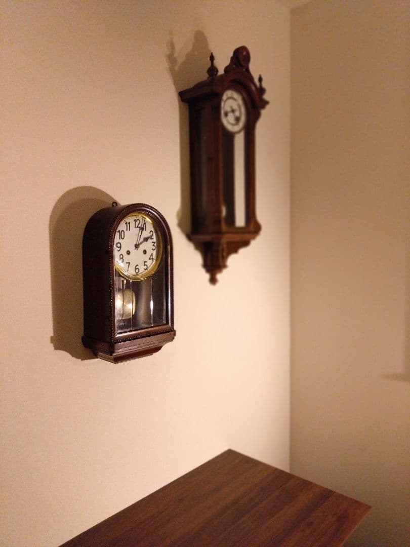 柱時計　ユンハンス　R型　琺瑯　ゼンマイ　昭和レトロ　アンティーク　精工舎