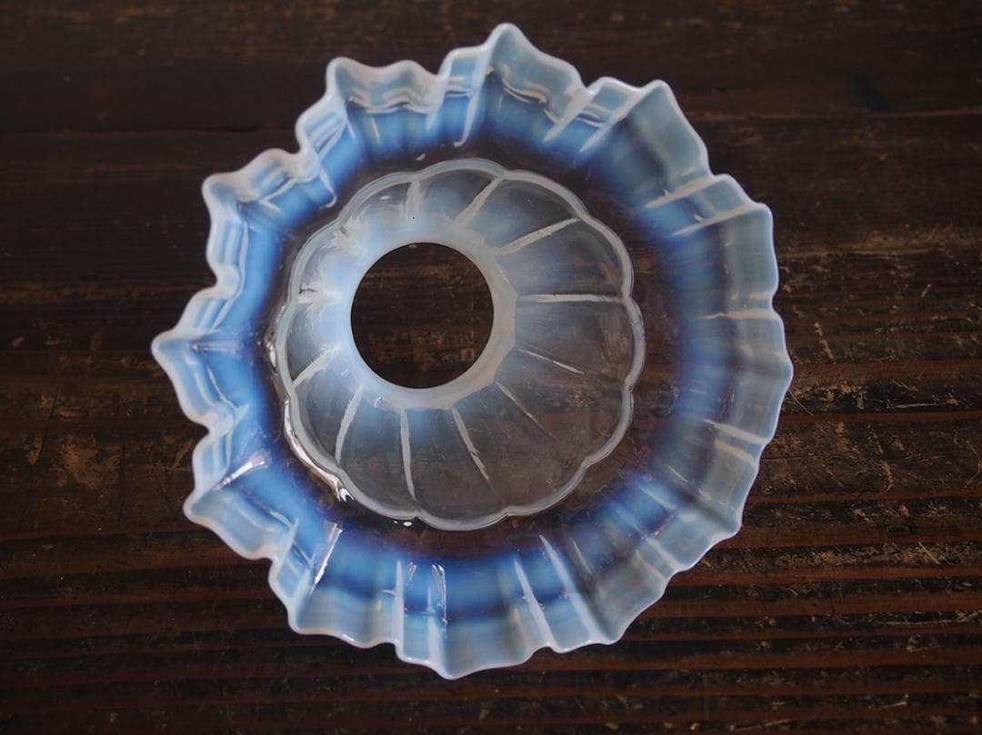 オパールガラス フリルガラス ランプシェード電笠 オパールセント/K363