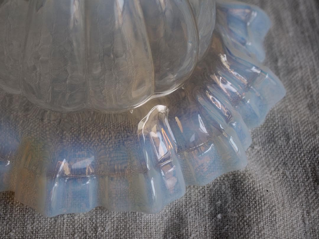 オパールガラス フリルガラス ランプシェード電笠 オパールセント/K363