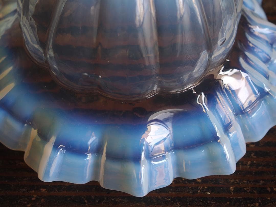 オパールガラス フリルガラス ランプシェード電笠 オパールセント/K363