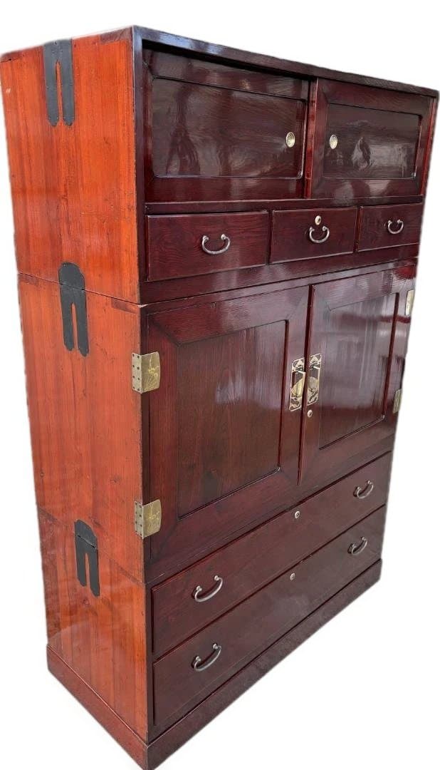 木製アンティーク箪笥 引き出し付き