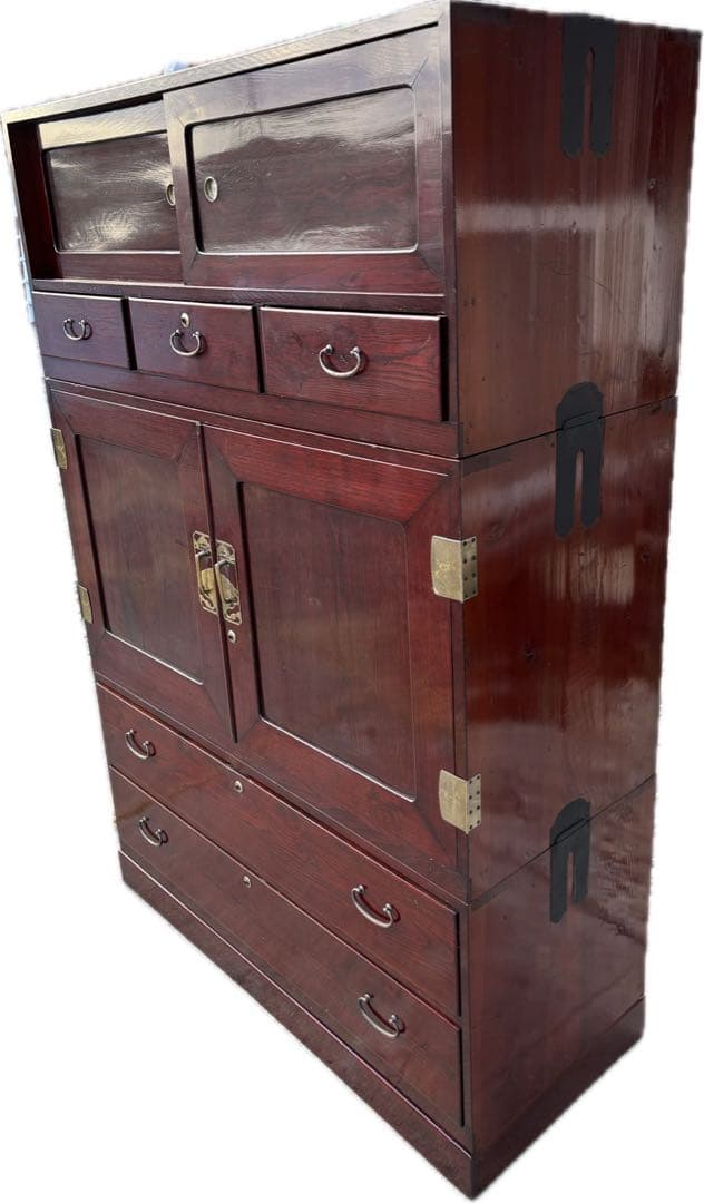 木製アンティーク箪笥 引き出し付き