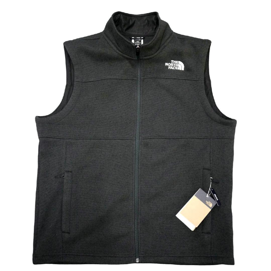 US限定 新品 ノースフェイス フルジップ ベスト L 肉厚 ニット 裏フリース