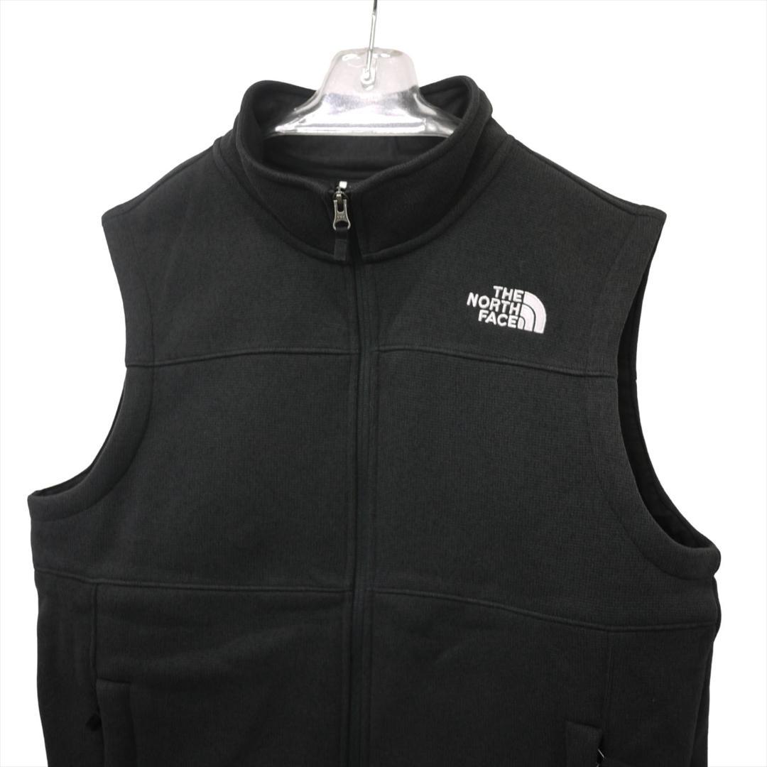US限定 新品 ノースフェイス フルジップ ベスト L 肉厚 ニット 裏フリース