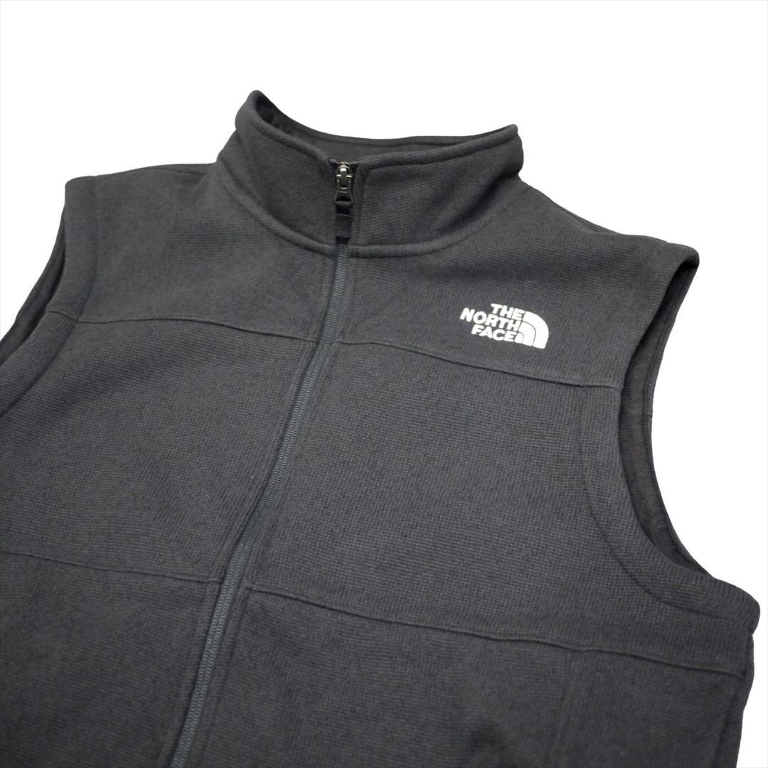 US限定 新品 ノースフェイス フルジップ ベスト L 肉厚 ニット 裏フリース