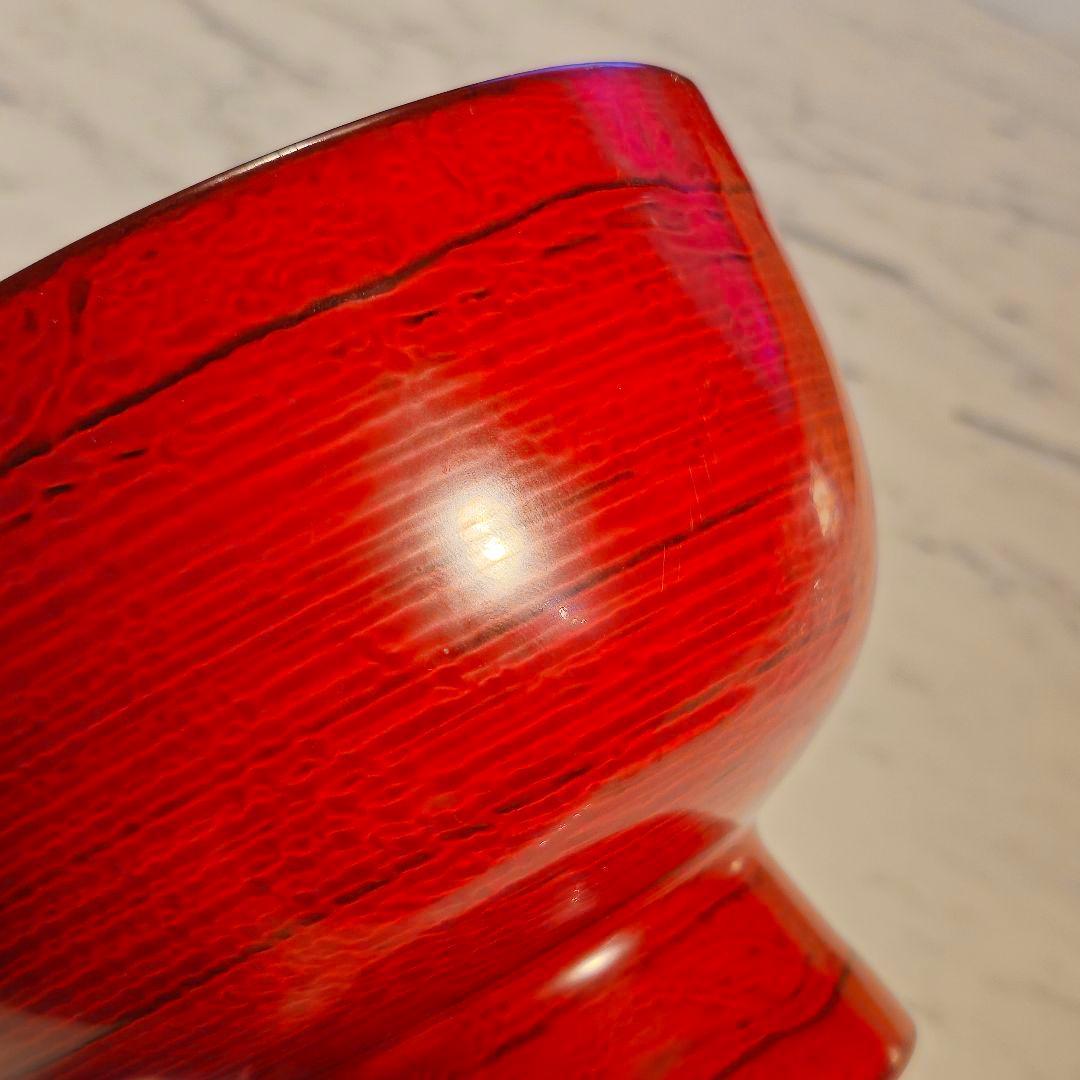 輪島塗 角偉三郎 最晩年作 朱 合鹿椀 六ツ星銘 真作保証